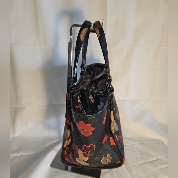 Authentic Coach Mini Crosby Floral Printed Leather Satchel Bag (33856)-rare - Picture 3 of 11